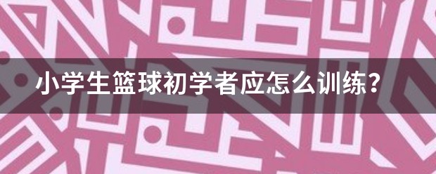 小学篮球初学者每日训练